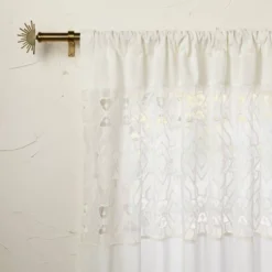1pc Sheer Banded Geo Macrame Window Curtain Panel White - Opalhouse™ Designed With Jungalow™ -Decor Haven Shop GUEST e45ca8b5 c8fb 4bcd 9418 e1344d66992c