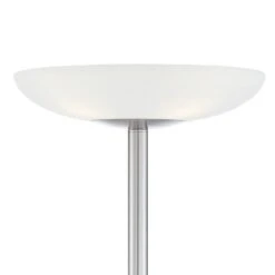 Possini Euro Design Meridian Light Blaster Modern Torchiere Floor Lamp 72" Tall Brushed Nickel LED Frosted Glass Shade For Living Room Bedroom Office -Decor Haven Shop GUEST e8673fbc a7f2 4600 98bc edeff2728d6c