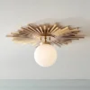 Possini Euro Design Hazel Modern Ceiling Light Semi Flush Mount Fixture 24" Wide Warm Brass White Globe Shade For Bedroom Kitchen Living Room Hallway -Decor Haven Shop GUEST e8a8317b 5642 401e bc12 f657b08b8582
