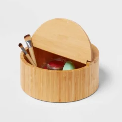 9" X 4" Circular Hinge Lid Bamboo Countertop Organizer - Brightroom™ -Decor Haven Shop GUEST e91a16ba 67ba 4346 aca1 624c8c7558a6