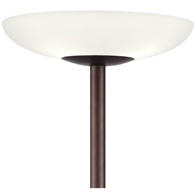 Possini Euro Design Meridian Light Blaster Modern Torchiere Floor Lamp 72" Tall Oil Rubbed Bronze LED Frosted Glass Shade For Living Room Bedroom Home 4 Possini Euro Design Meridian Light Blaster Modern Torchiere Floor Lamp 72" Tall Oil Rubbed Bronze LED Frosted Glass Shade For Living Room Bedroom Home - Image 2