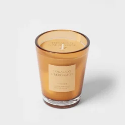 Colored Vase Glass With Dustcover Tobacco And Bergamot Candle Yellow - Threshold™ 14 Colored Vase Glass With Dustcover Tobacco And Bergamot Candle Yellow - Threshold™ -Decor Haven Shop GUEST f2d322ed 7929 4fe4 80ce 3b86e1456d1f