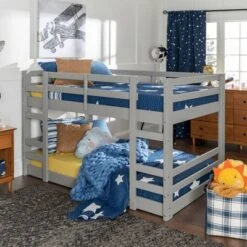 Twin Over Twin Indy Solid Wood Low Bunk Bed - Saracina Home -Decor Haven Shop GUEST f4a7cd82 6f05 4d13 9375 1d95fbdd13ee