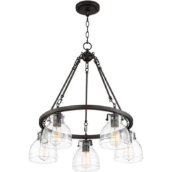 Possini Euro Design Bellis Bronze Wagon Wheel Pendant Chandelier 25" Wide Modern Clear Glass 5-Light Fixture For Dining Room House Kitchen Island Home 15 Possini Euro Design Bellis Bronze Wagon Wheel Pendant Chandelier 25" Wide Modern Clear Glass 5-Light Fixture For Dining Room House Kitchen Island Home -Decor Haven Shop GUEST f57f1f0b 5fd6 4d76 8765 b8e25ce9ca30