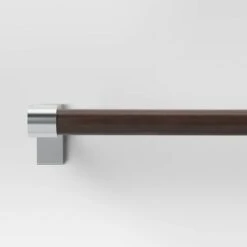 Dark Faux Wood Curtain Rod Nickel - Threshold™ -Decor Haven Shop GUEST f65030f0 7be0 425c 96b7 548c0d49cc46