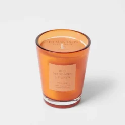 Colored Vase Glass With Dustcover Mandarin & Guava Candle Orange - Threshold™ -Decor Haven Shop GUEST f690da26 0feb 4a9d 8634 caaa1172c9d3
