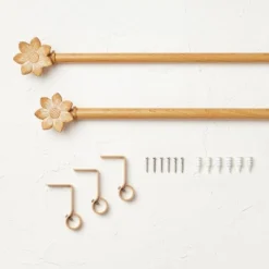 Flower Faux Wood Curtain Rod Natural Wood - Opalhouse™ Designed With Jungalow™ -Decor Haven Shop GUEST f708ce89 3ca5 424d 80e2 a01cb7dd58aa