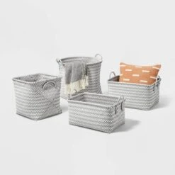 Large Woven Rectangular Storage Basket Gray/White - Brightroom™ -Decor Haven Shop GUEST f7afc392 cd5f 4f5b b71c de34f8204ec5