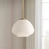 Possini Euro Design Orilla Brass Mini Pendant Light 11 3/4" Wide Mid Century Modern White Opal Glass Shade For Dining Room House Foyer Kitchen Island -Decor Haven Shop GUEST fd883ad2 d901 4483 8e60 564f0caa8398